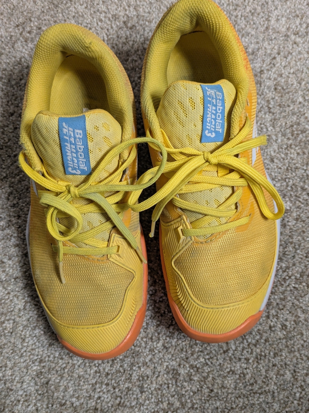 Babolat Jet Mach 3 Junior All Court Tennis Pickleball Shoes Yellow/Orange US 5